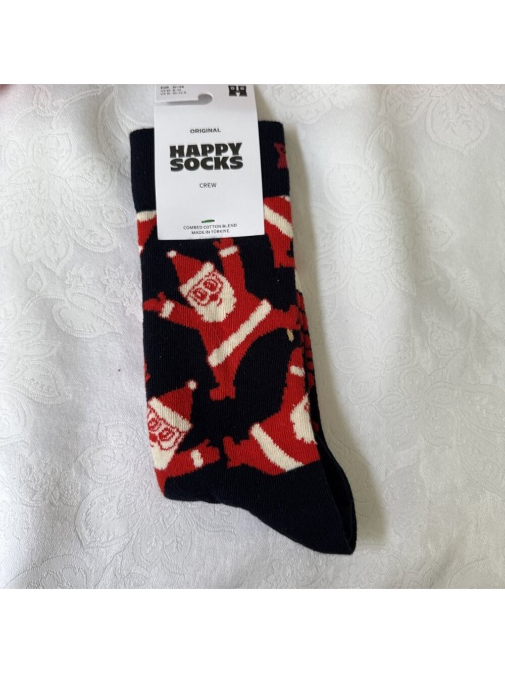 Happy Socks Santa Medium 8-12 Crew Socks Christmas Holiday Novelty 41-46 NEW